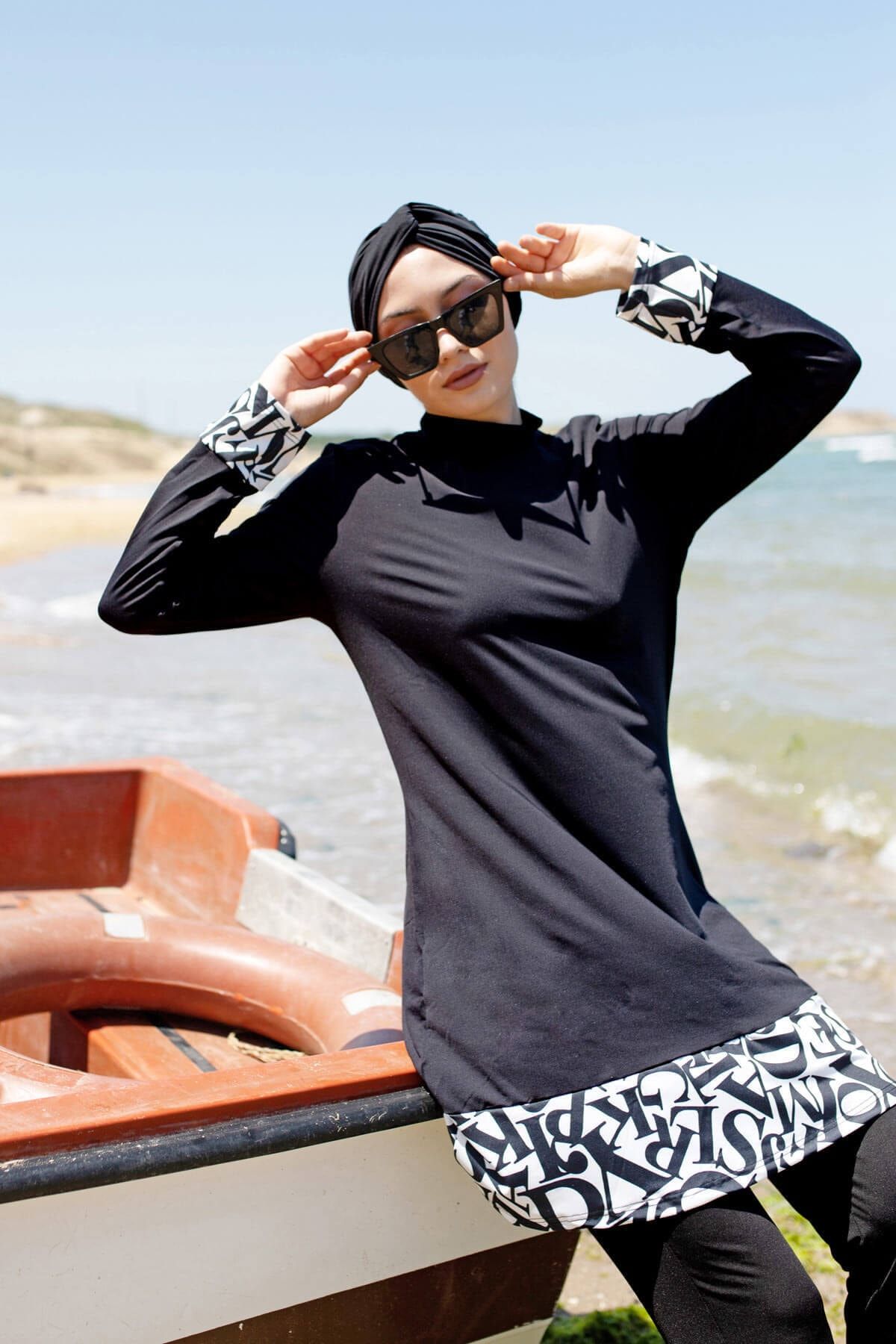 Quad Fully Covered Hijab Swimsuit 1977