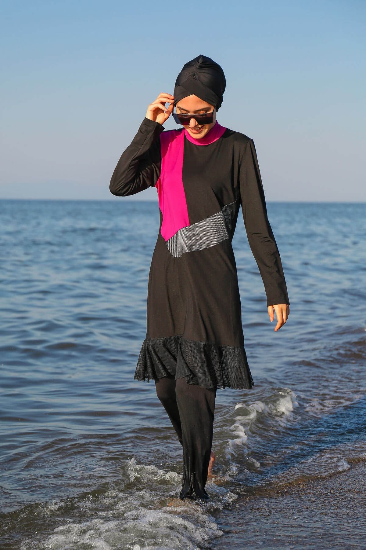 Black Full Covered Hijab Swimwear M2106