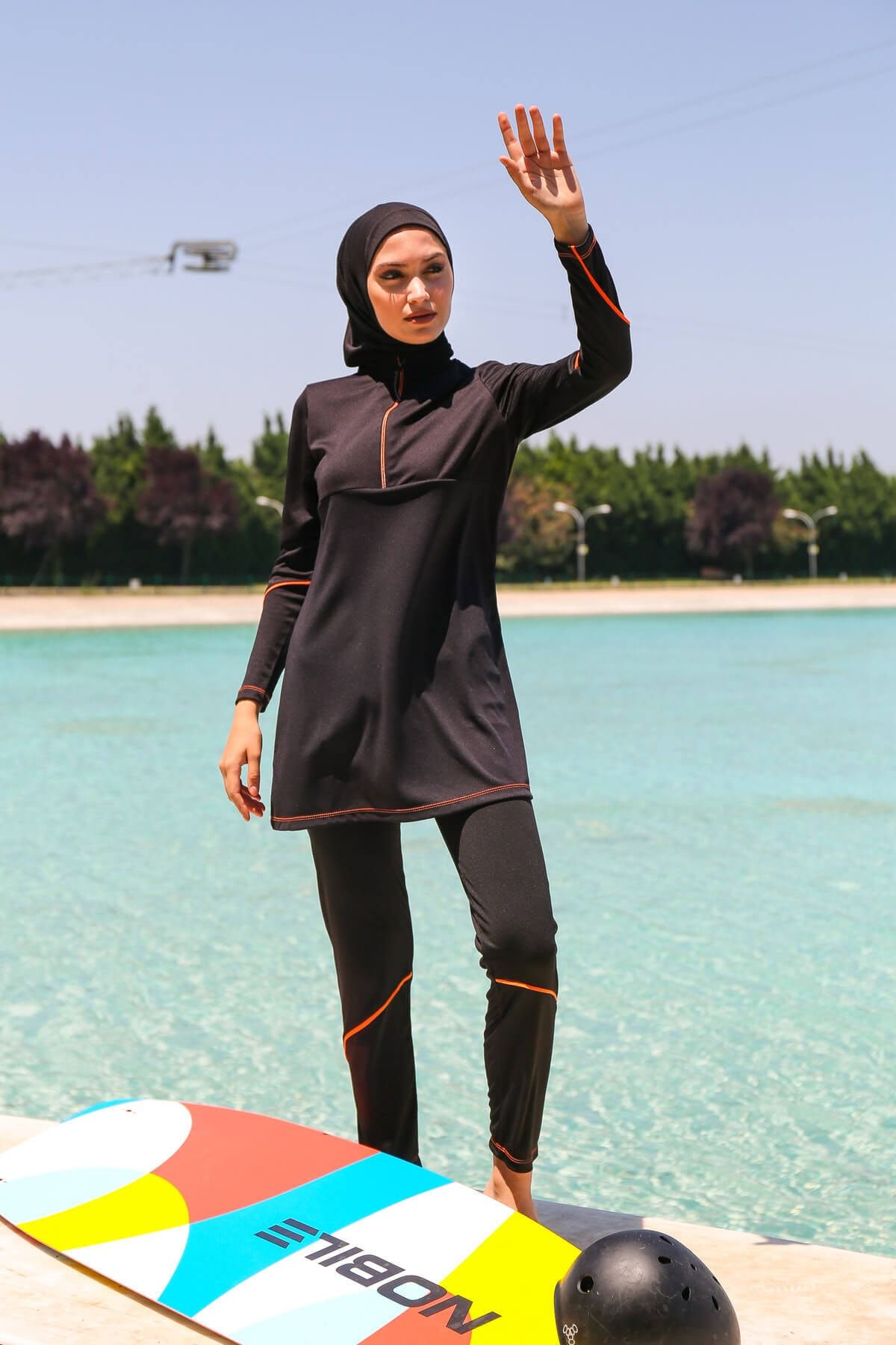 Triple Fully Covered Hijab Swimsuit R1122