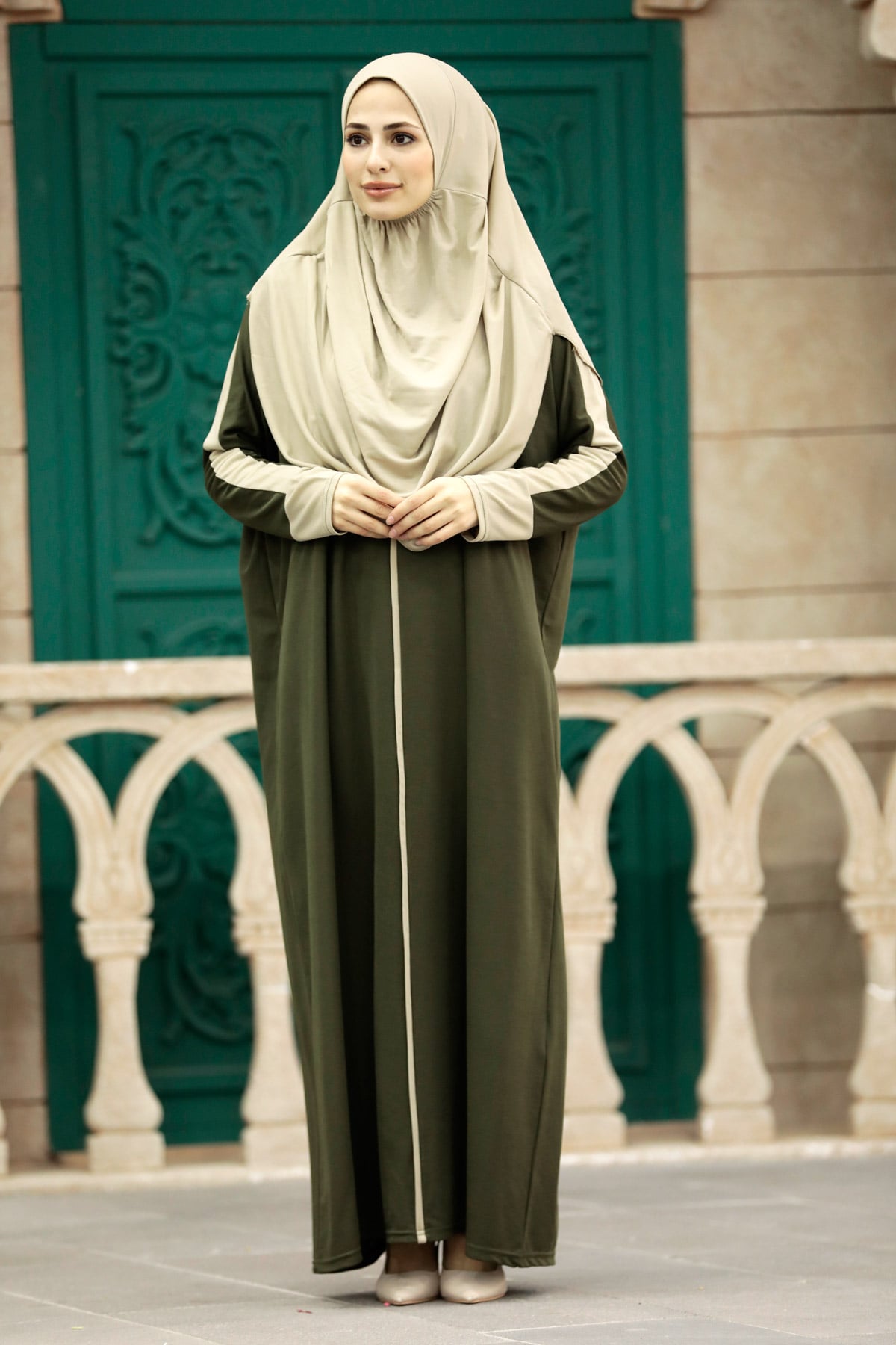 Practical Prayer Dress with Bag N2310 Khaki