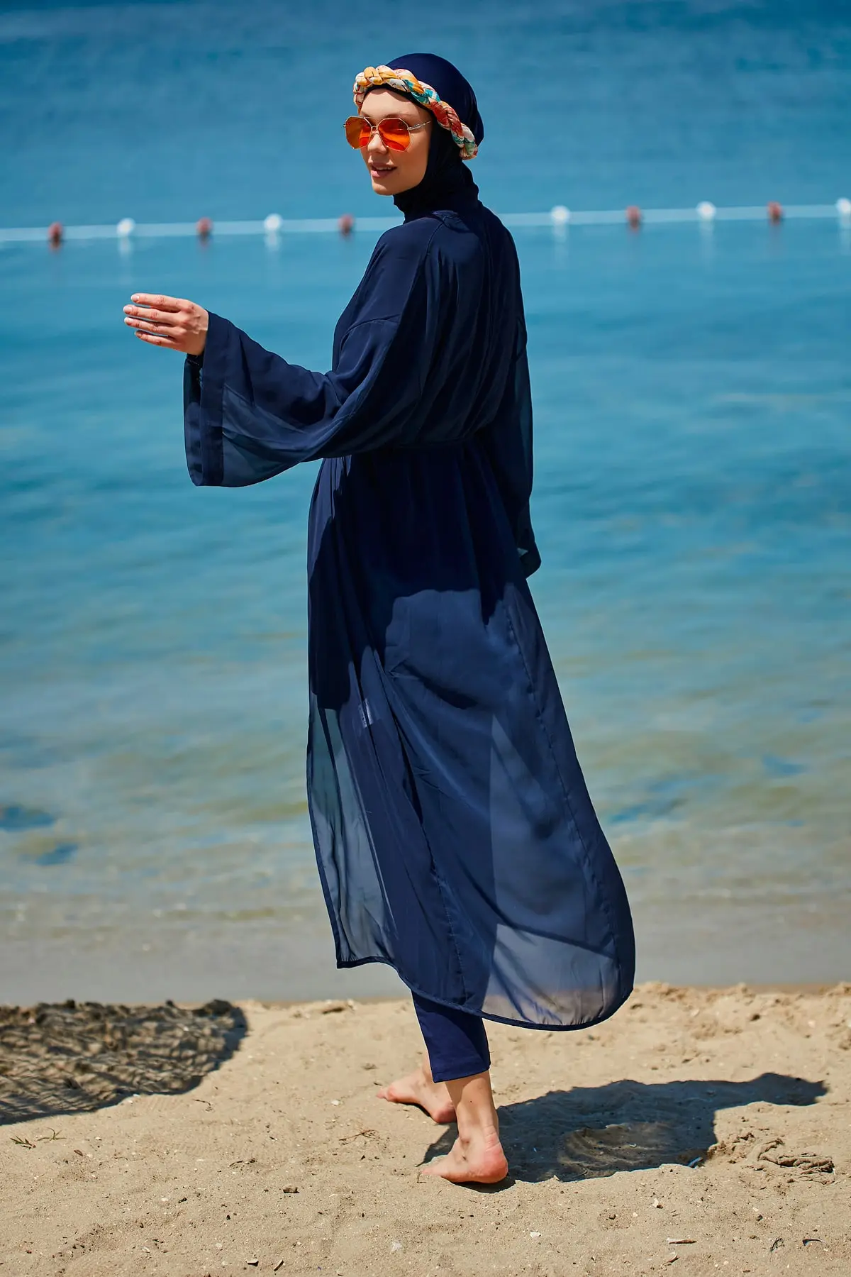 Navy Blue Caftan Kimono Pareo P2343