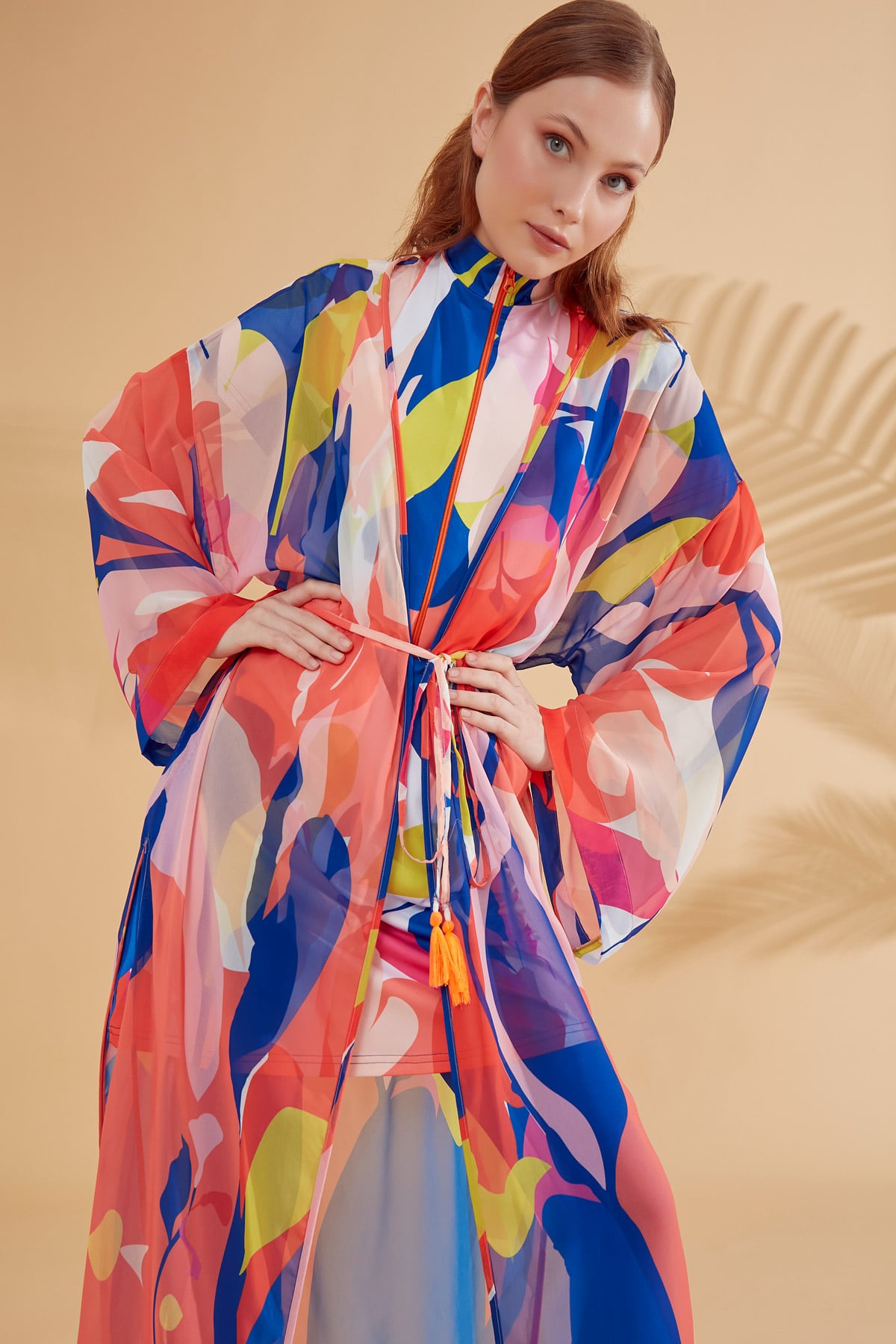 Colourful Hijab Swimwear Kimono Pareo P2330