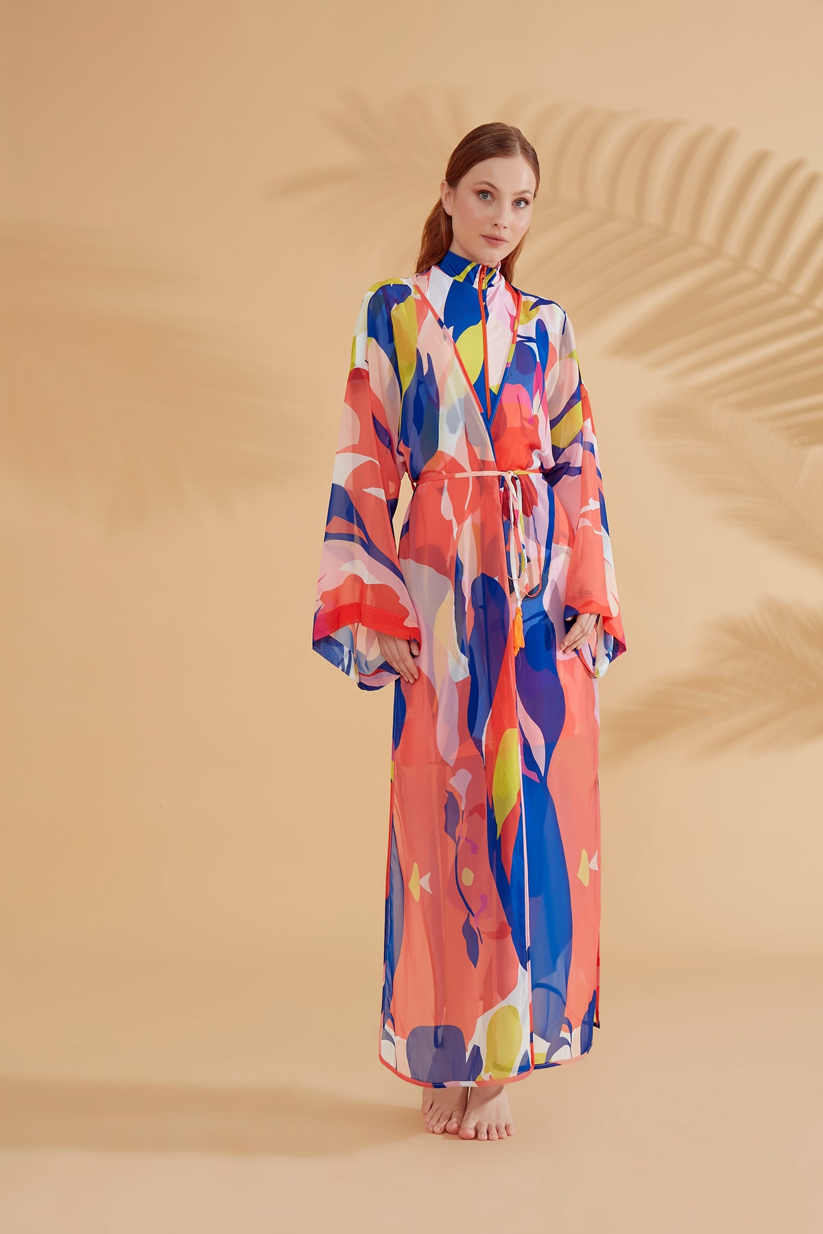 Colourful Hijab Swimwear Kimono Pareo P2330