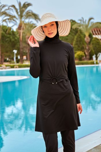 Lycra Black Burkini Modest Swimwear M2463